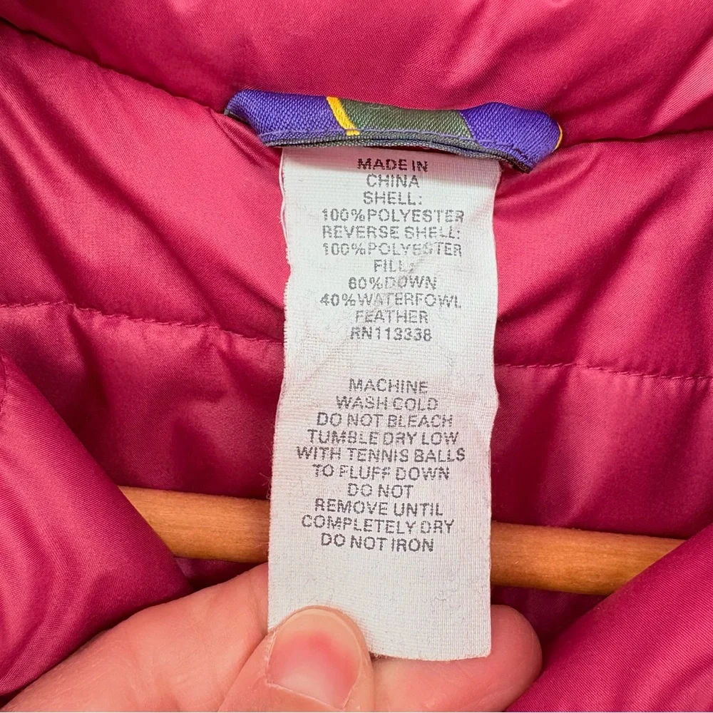 Ralph Lauren pink and blue down/waterfowl Puffer Vest